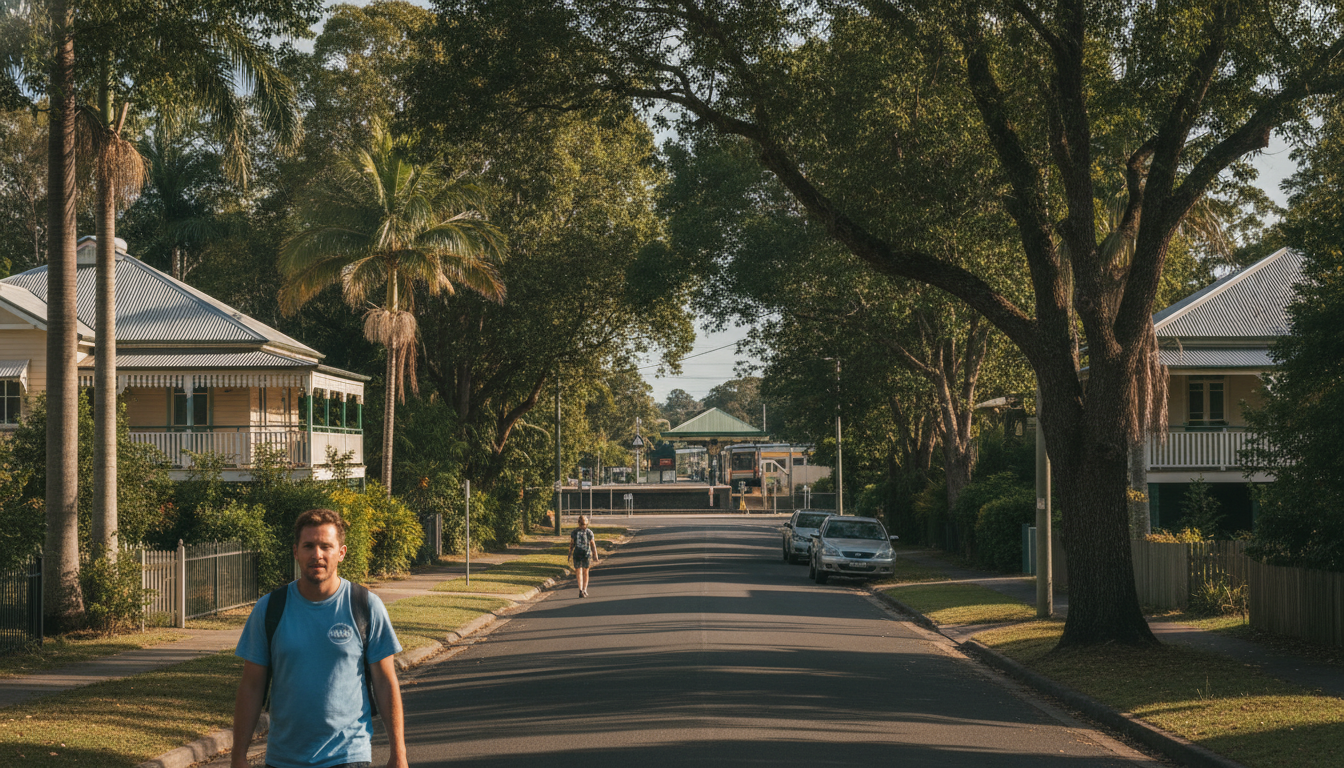 Local street scene in Petrie, Queensland